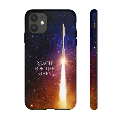 Reach for the stars: rocket illustrated phone case for iPhone, Samsung Galaxy and Pixel devices