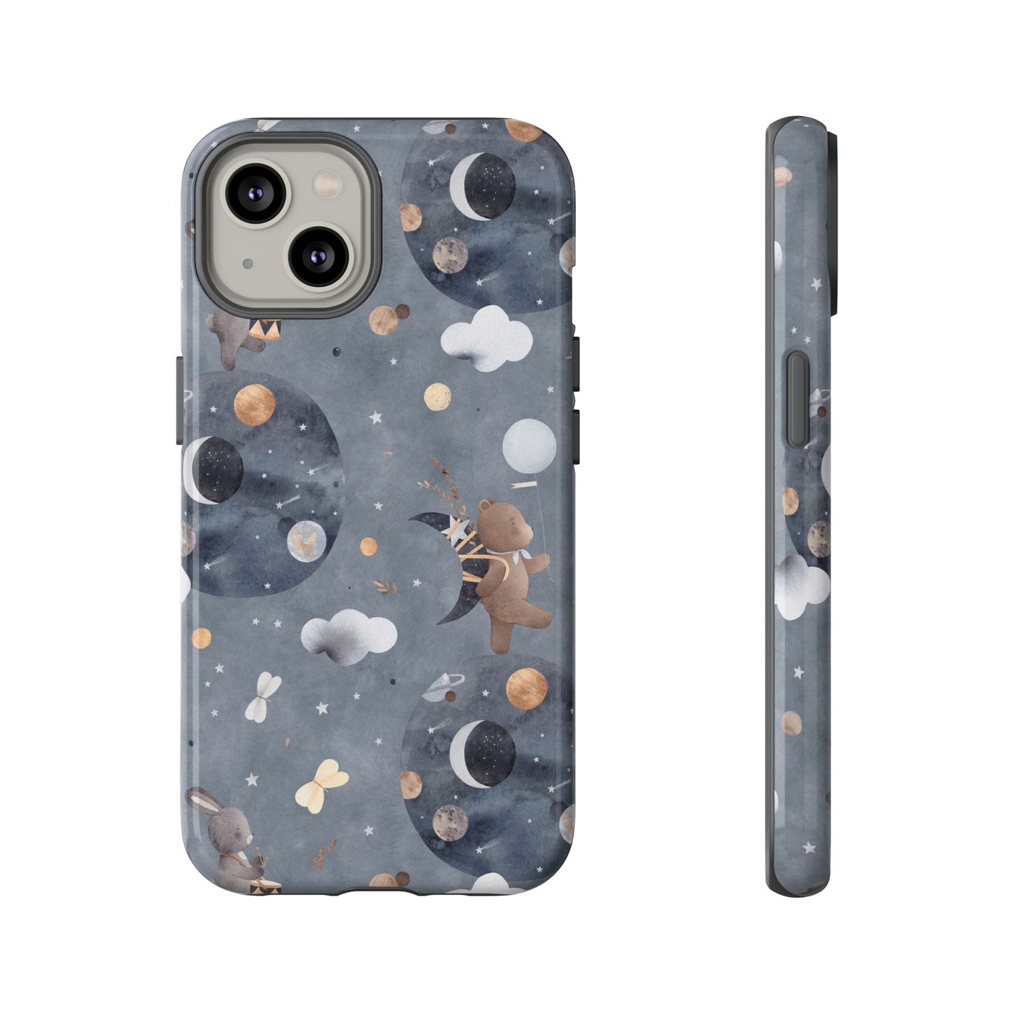 Moon, Bear and Bunny: Cute phone case for iPhone, Samsung Galaxy and Google Pixel devices