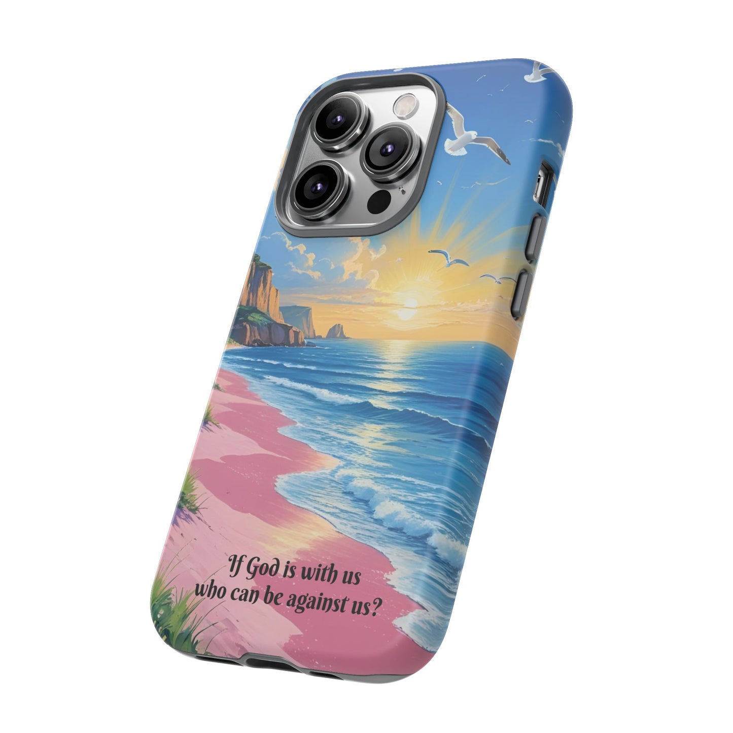 "If God is with us, who can be against us?": Inspiring phone case for iPhone, Samsung Galaxy and Google Pixel devices