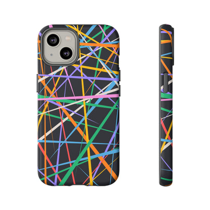 Spectrum Grid: Abstract, Intersecting Line Patterns Phone Case for iPhone, Samsung and Google Pixel devices