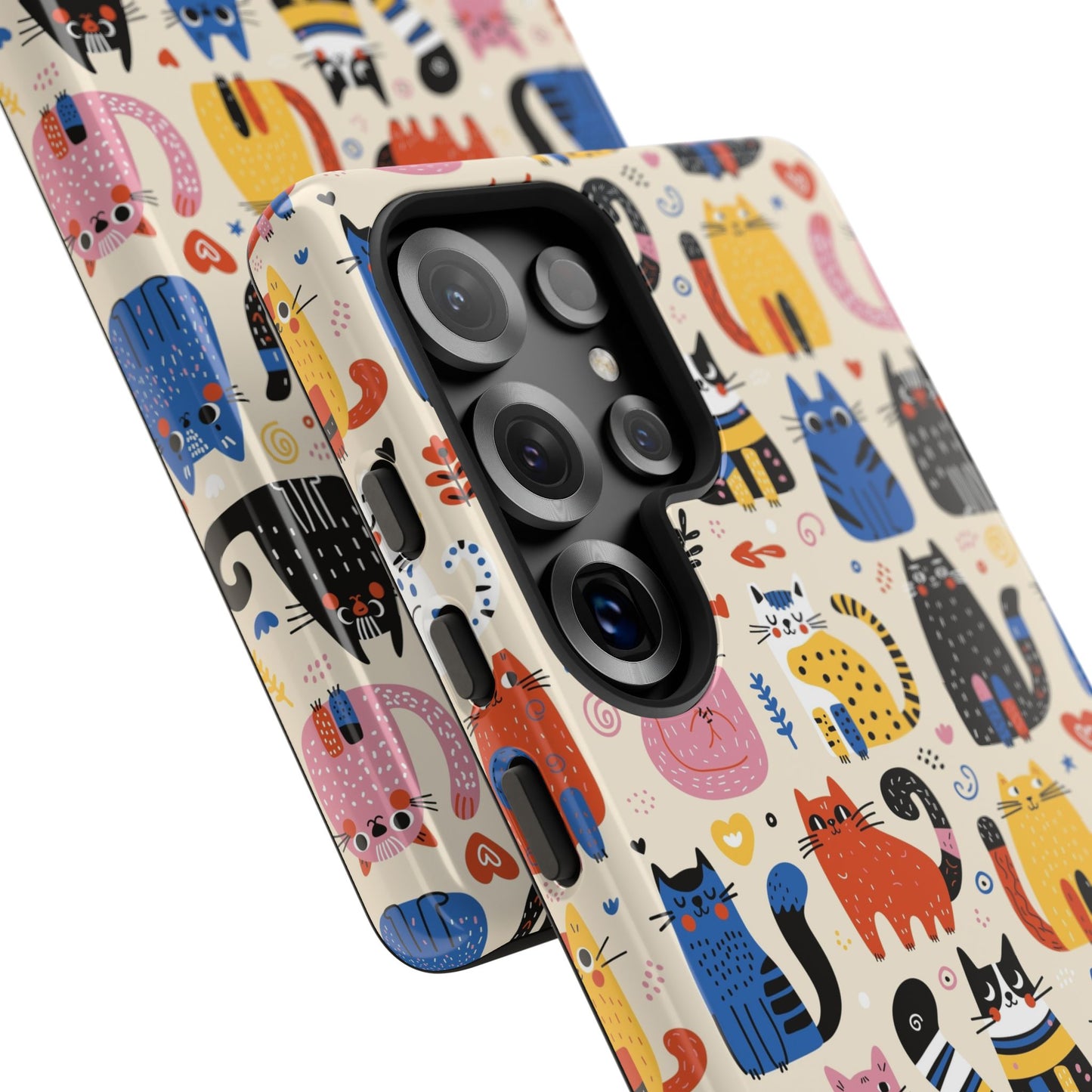 Cat Doodles Phone Case: Playful Cat-Inspired Tough Case for iPhone, Samsung Galaxy and Google Pixel devices
