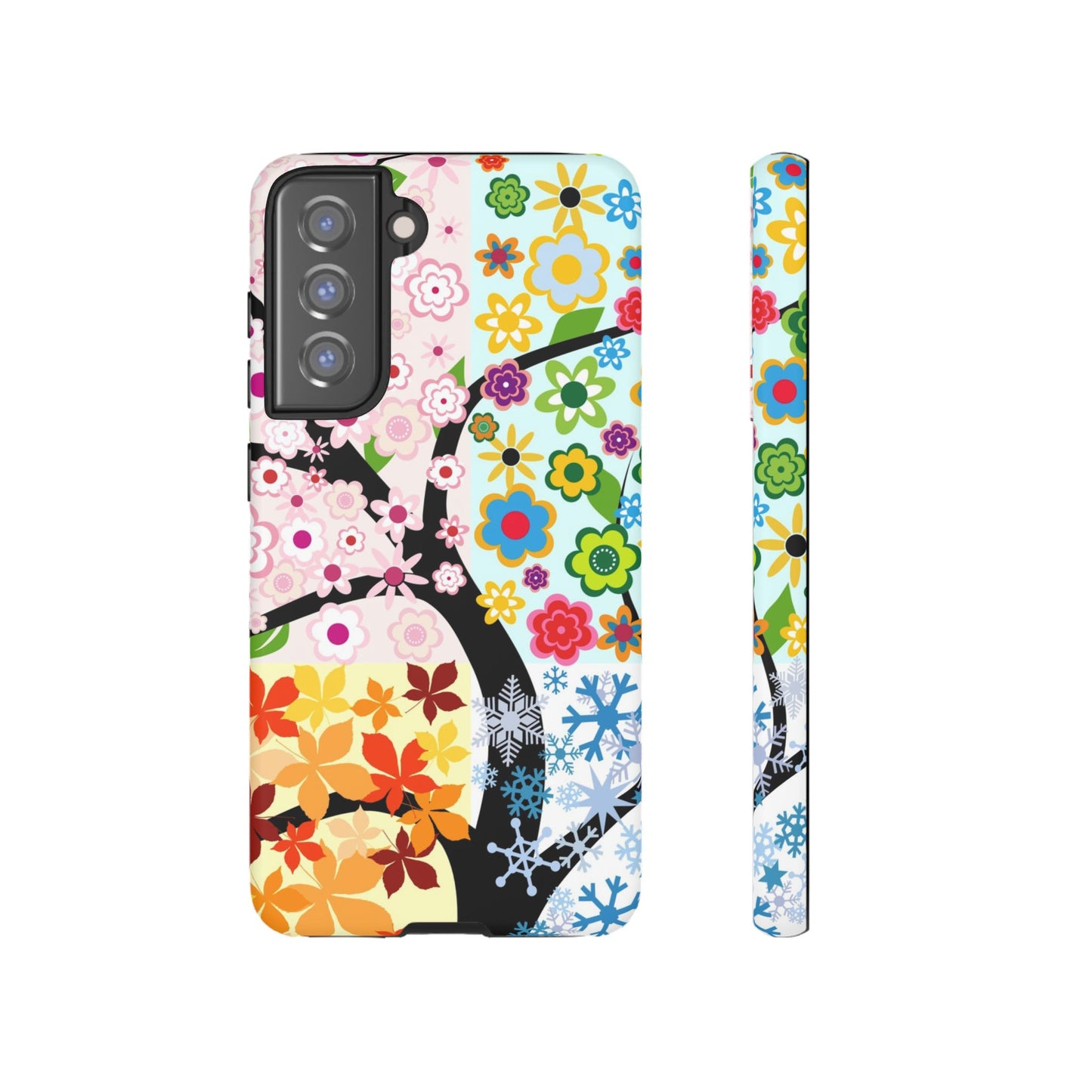 Four Seasons: Fall, Winter, Spring and Summer inspired phone case for iPhone, Samsung Galaxy and Google Pixel devices