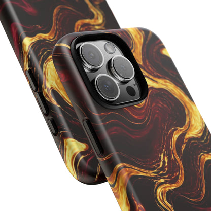 Molten Gold and Maroon Waves: Elegant Phone Case for iPhone, Samsung Galaxy and Google Pixel devices