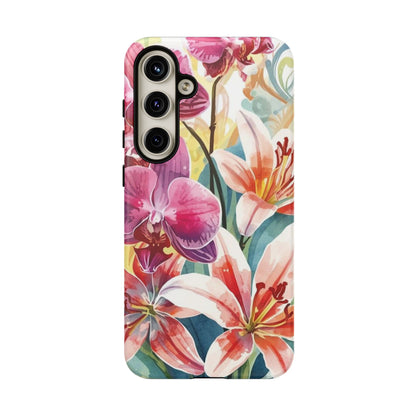 Hibiscus & Orchid Bloom Case: Floral Beauty for Your Samsung Galaxy S Series