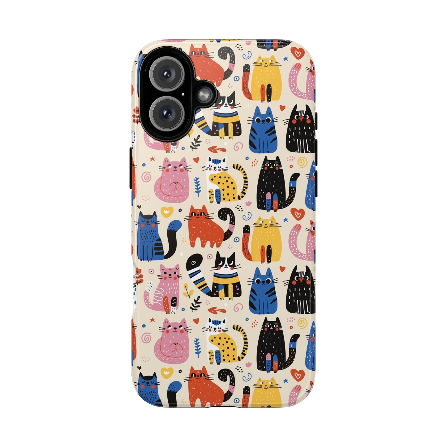 Cat Doodles Phone Case: Playful Cat-Inspired Tough Case for iPhone, Samsung Galaxy and Google Pixel devices