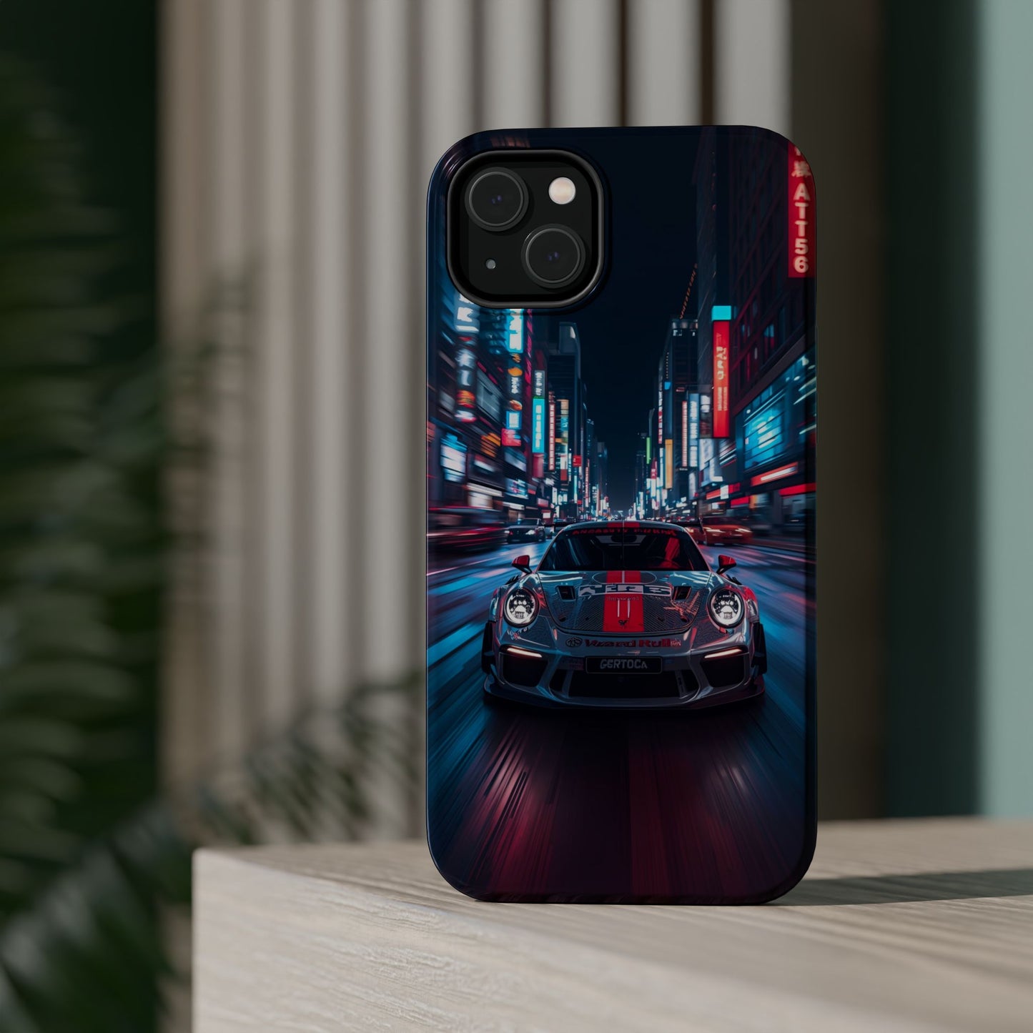 Urban Racer (MagSafe version): Neon Car Inspired iPhone Case for Men