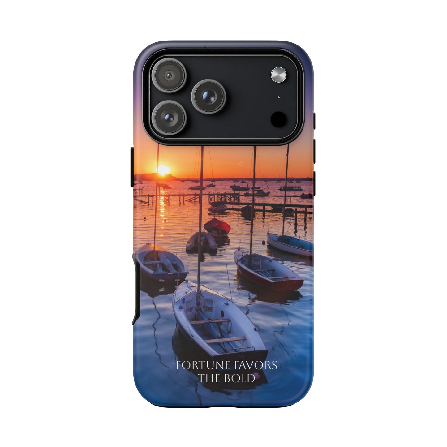 Fortune Favors the Bold: Sunset Sail Phone Case for iPhone, Samsung Galaxy and Google Pixel devices