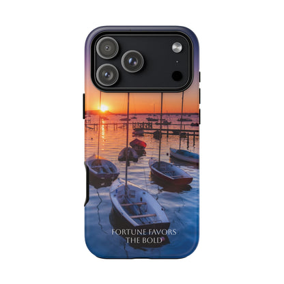 Fortune Favors the Bold: Sunset Sail Phone Case for iPhone, Samsung Galaxy and Google Pixel devices