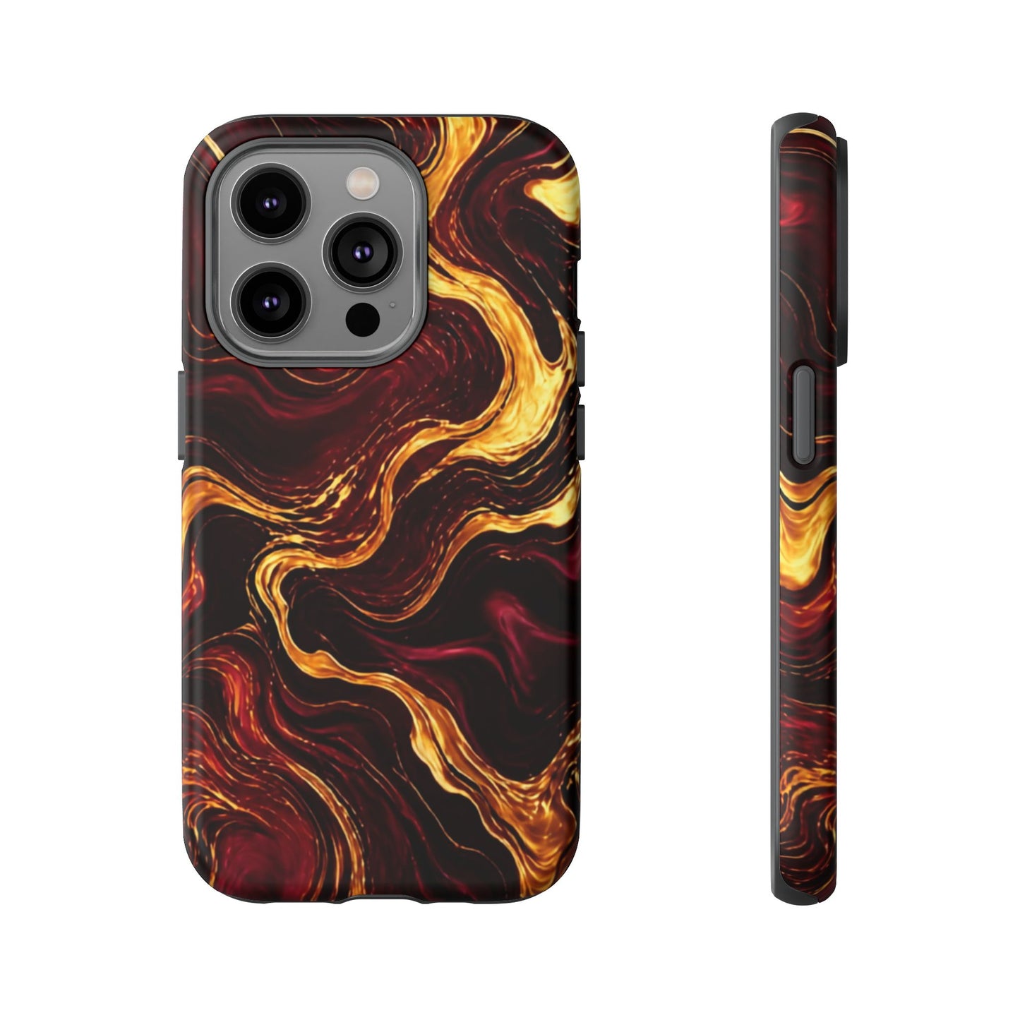 Molten Gold and Maroon Waves: Elegant Phone Case for iPhone, Samsung Galaxy and Google Pixel devices