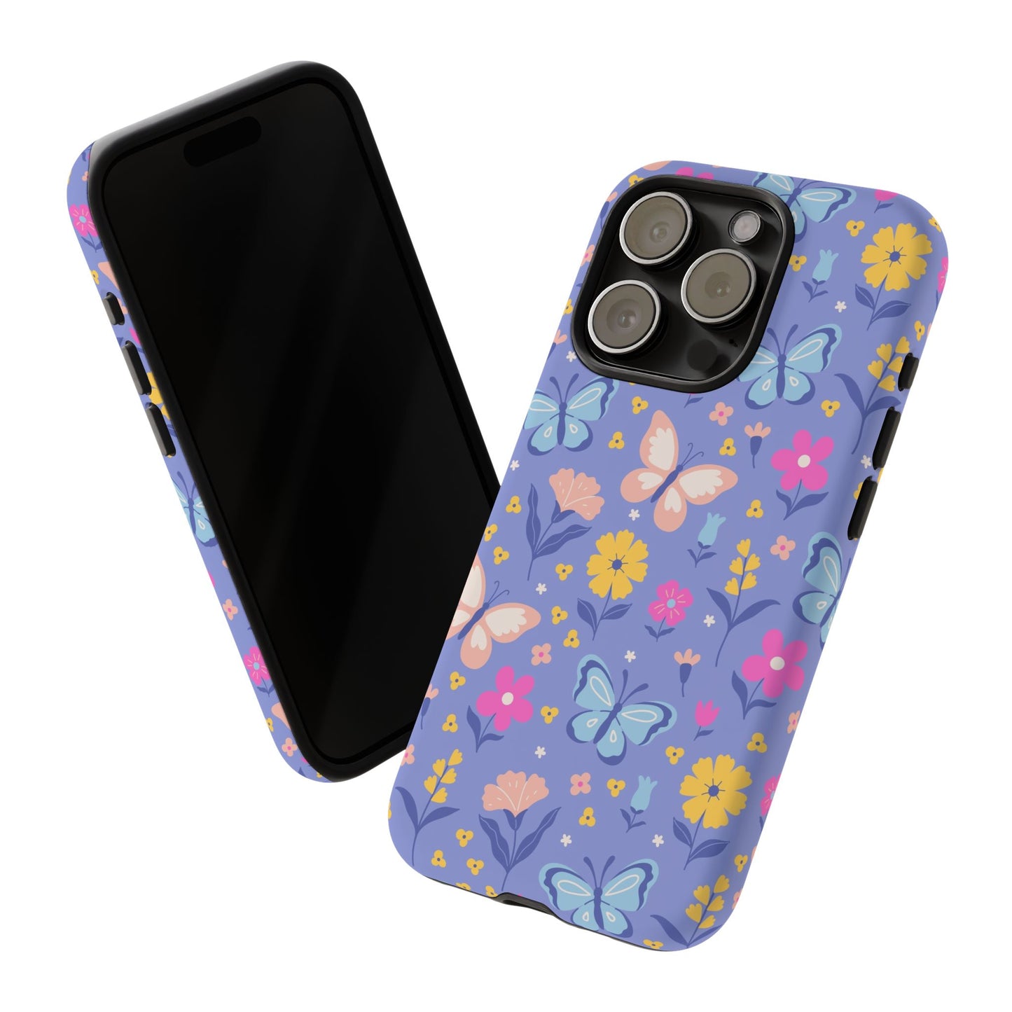 Lavender Butterflies: Tough Cases for iPhone, Samsung Galaxy and Google Pixel