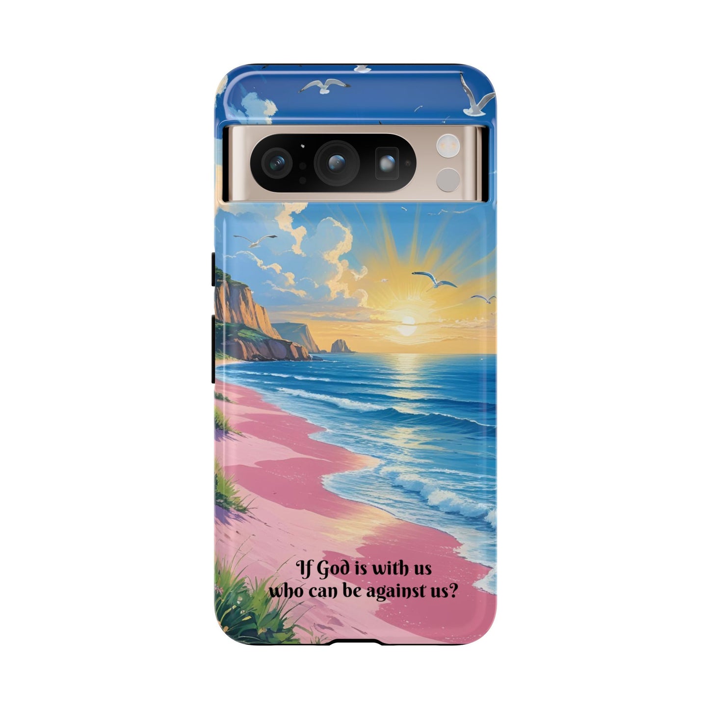 "If God is with us, who can be against us?": Inspiring phone case for iPhone, Samsung Galaxy and Google Pixel devices