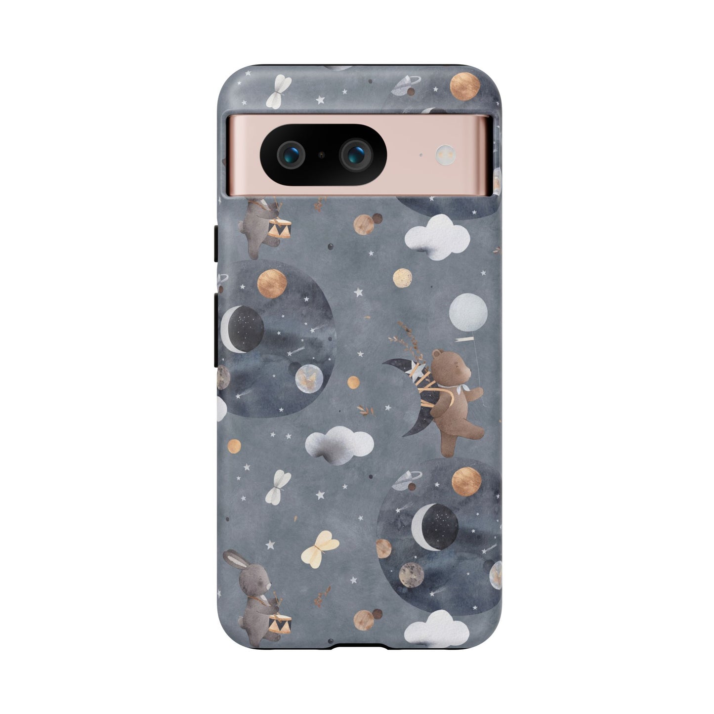 Moon, Bear and Bunny: Cute phone case for iPhone, Samsung Galaxy and Google Pixel devices