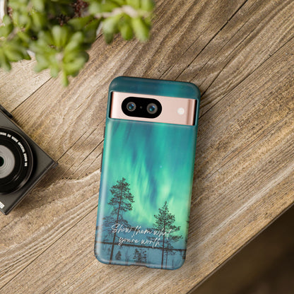 Show them what you're worth: Aurora borealis-inspired phone case for iPhone, Galaxy and Pixel devices