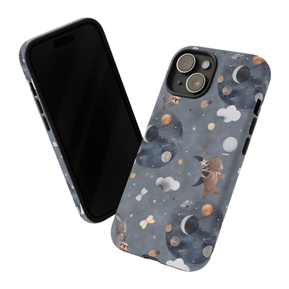 Moon, Bear and Bunny: Cute phone case for iPhone, Samsung Galaxy and Google Pixel devices