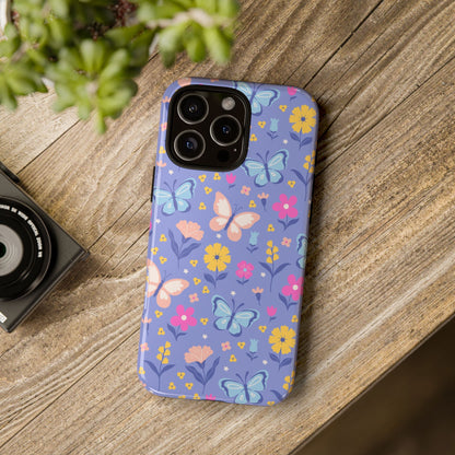 Lavender Butterflies: Tough Cases for iPhone, Samsung Galaxy and Google Pixel