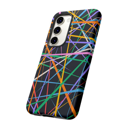 Spectrum Grid: Abstract, Intersecting Line Patterns Phone Case for iPhone, Samsung and Google Pixel devices
