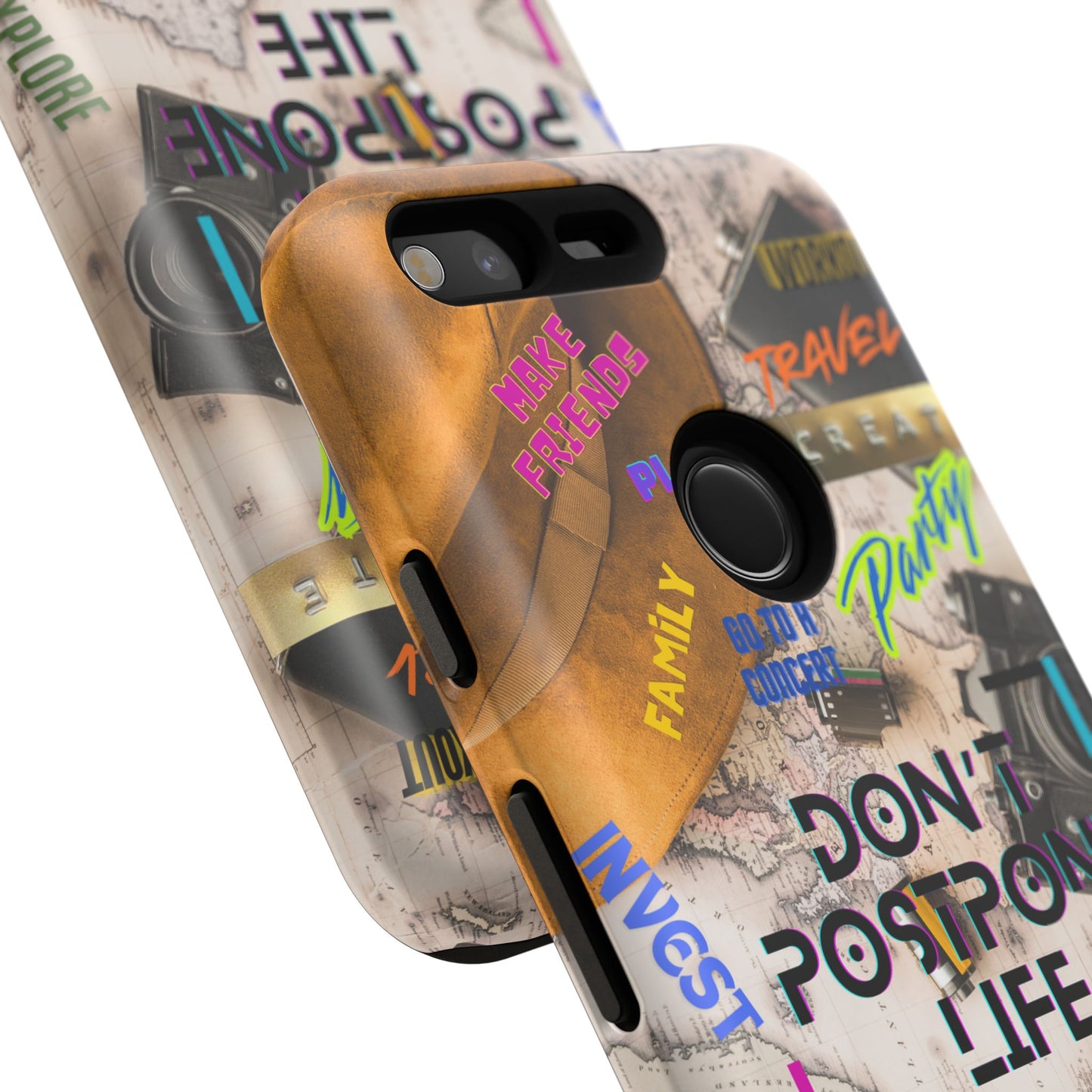 Don't Postpone Life: Motivational phone case for iPhone, Samsung Galaxy and Google Pixel devices