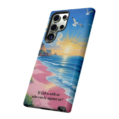"If God is with us, who can be against us?": Inspiring phone case for iPhone, Samsung Galaxy and Google Pixel devices