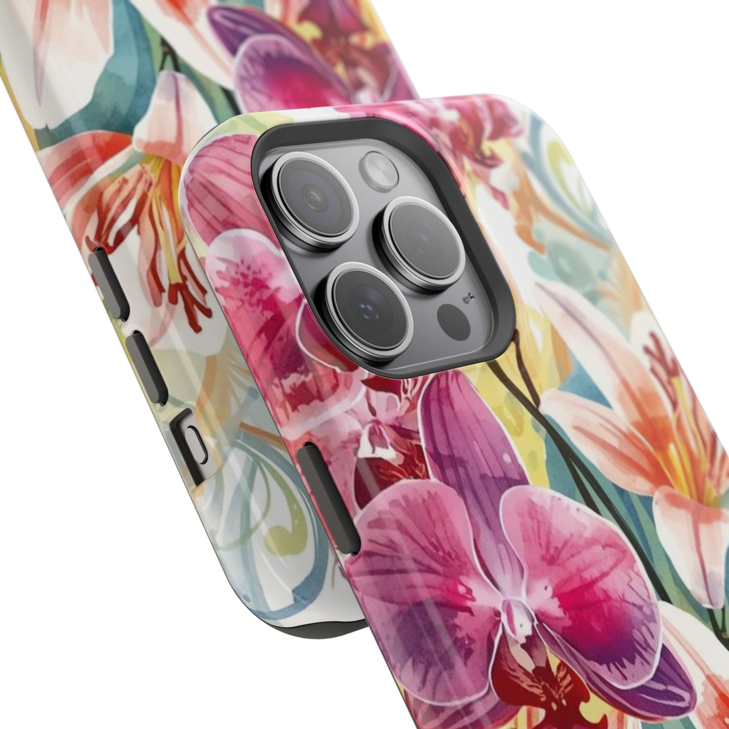 Hibiscus & Orchid Haven: MagSafe Floral Phone Case for iPhone