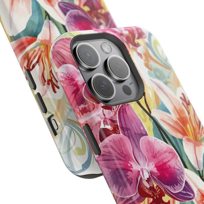 Hibiscus & Orchid Haven: MagSafe Floral Phone Case for iPhone