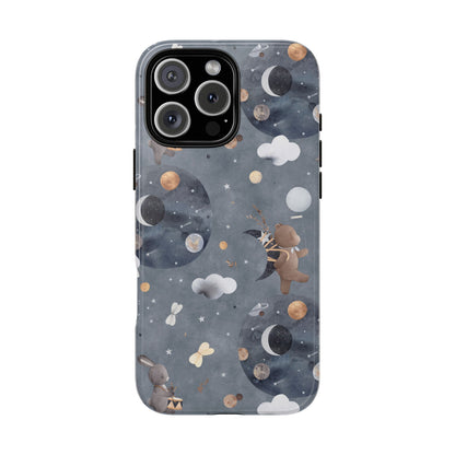 Moon, Bear and Bunny: Cute phone case for iPhone, Samsung Galaxy and Google Pixel devices