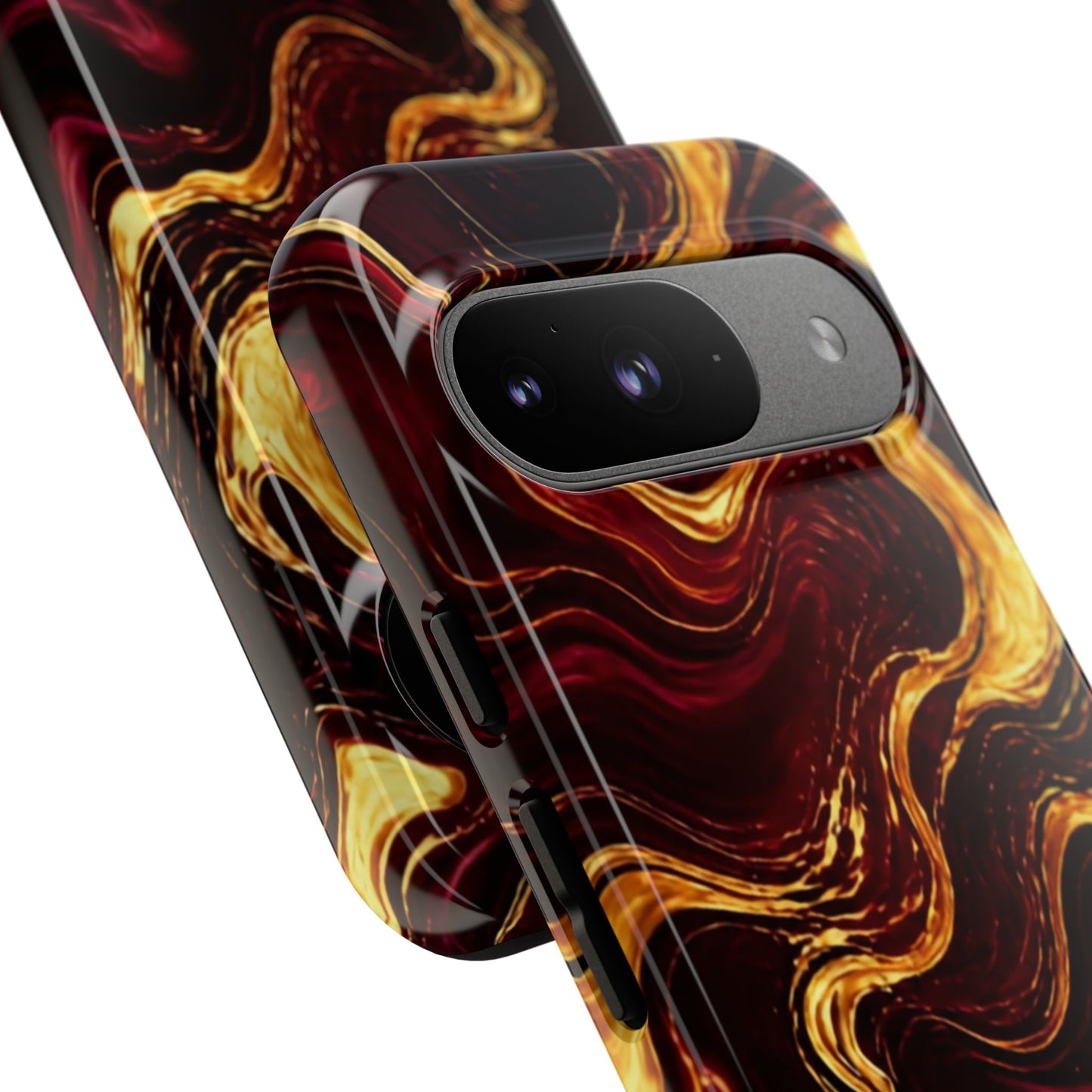 Molten Gold and Maroon Waves: Elegant Phone Case for iPhone, Samsung Galaxy and Google Pixel devices