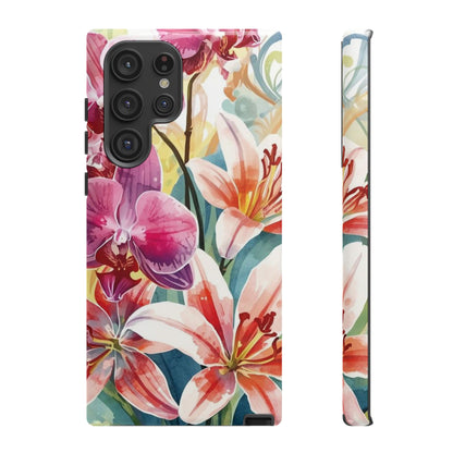 Hibiscus & Orchid Bloom Case: Floral Beauty for Your Samsung Galaxy S Series