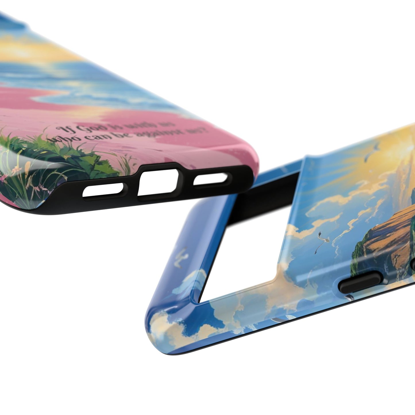 "If God is with us, who can be against us?": Inspiring phone case for iPhone, Samsung Galaxy and Google Pixel devices
