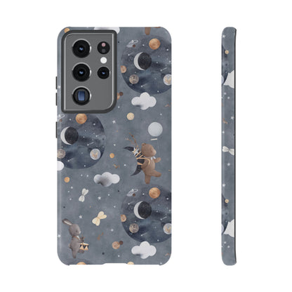 Moon, Bear and Bunny: Cute phone case for iPhone, Samsung Galaxy and Google Pixel devices