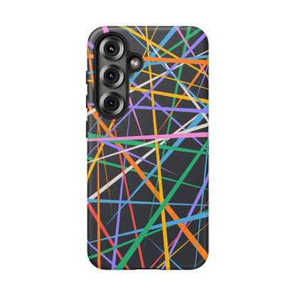 Spectrum Grid: Abstract, Intersecting Line Patterns Phone Case for iPhone, Samsung and Google Pixel devices