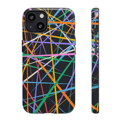 Spectrum Grid: Abstract, Intersecting Line Patterns Phone Case for iPhone, Samsung and Google Pixel devices
