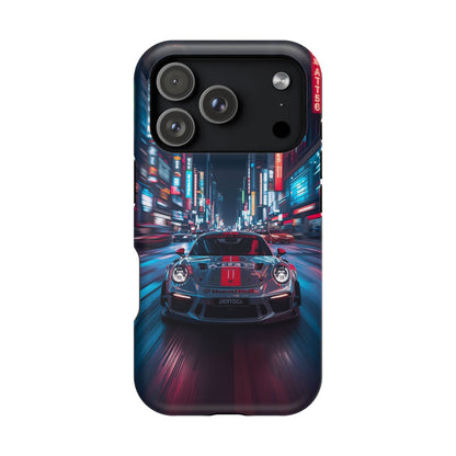 Urban Racer (MagSafe version): Neon Car Inspired iPhone Case for Men