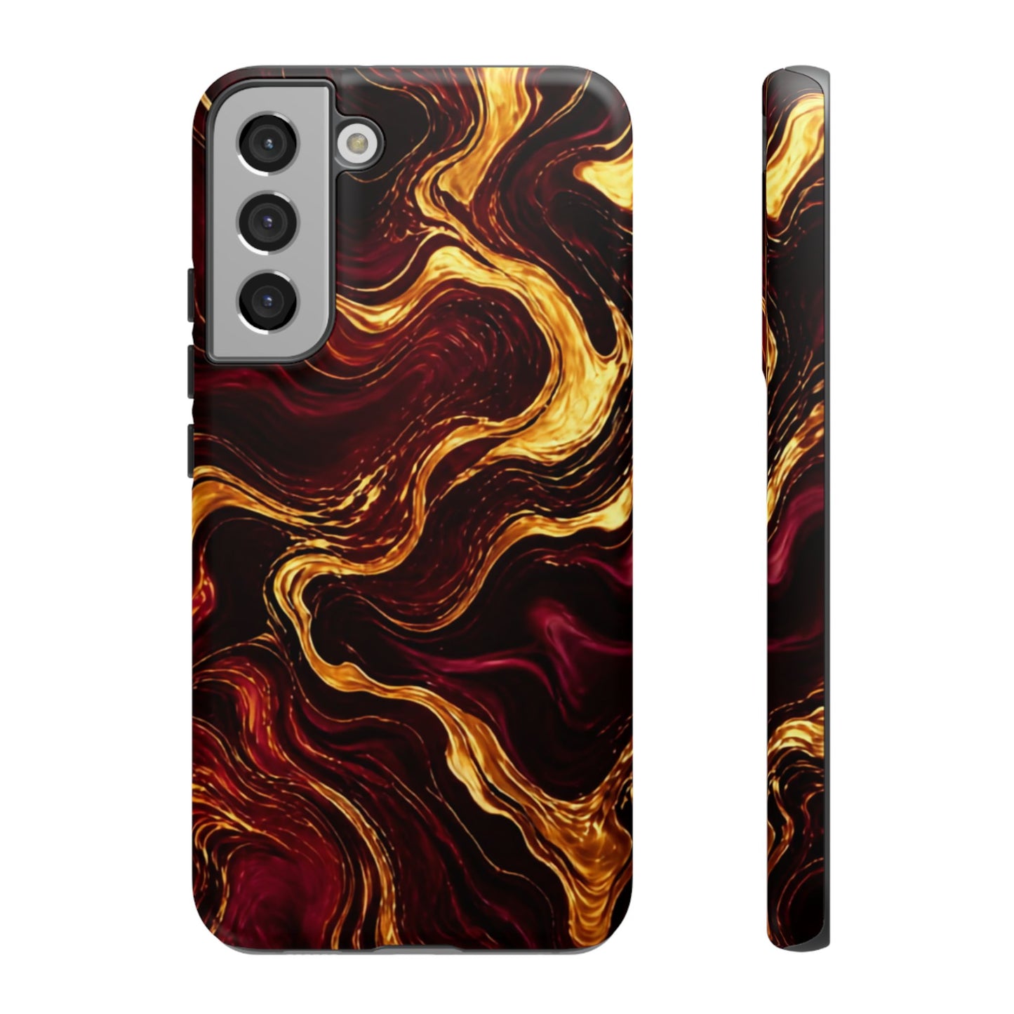 Molten Gold and Maroon Waves: Elegant Phone Case for iPhone, Samsung Galaxy and Google Pixel devices