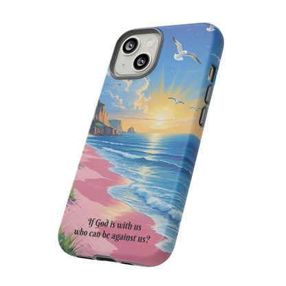 "If God is with us, who can be against us?": Inspiring phone case for iPhone, Samsung Galaxy and Google Pixel devices