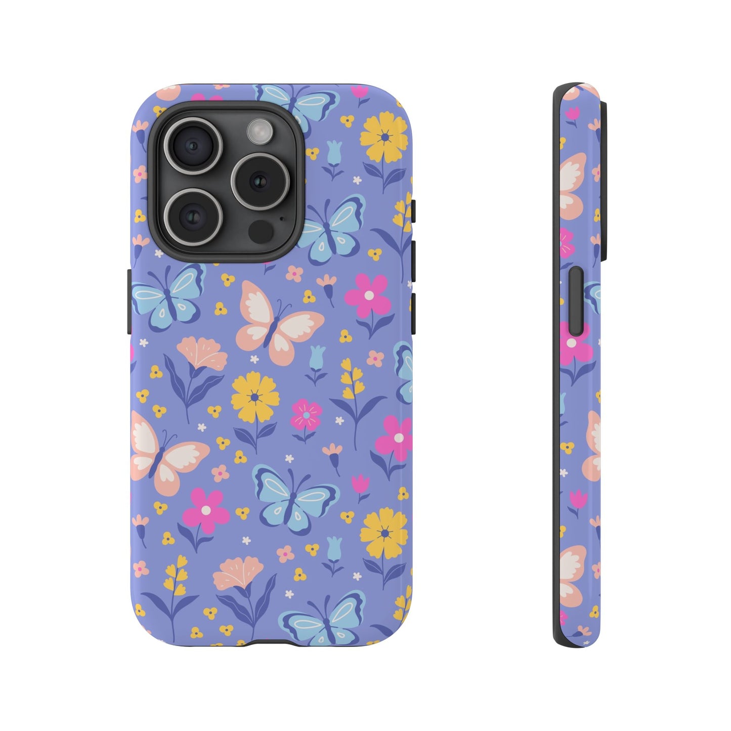 Lavender Butterflies: Tough Cases for iPhone, Samsung Galaxy and Google Pixel