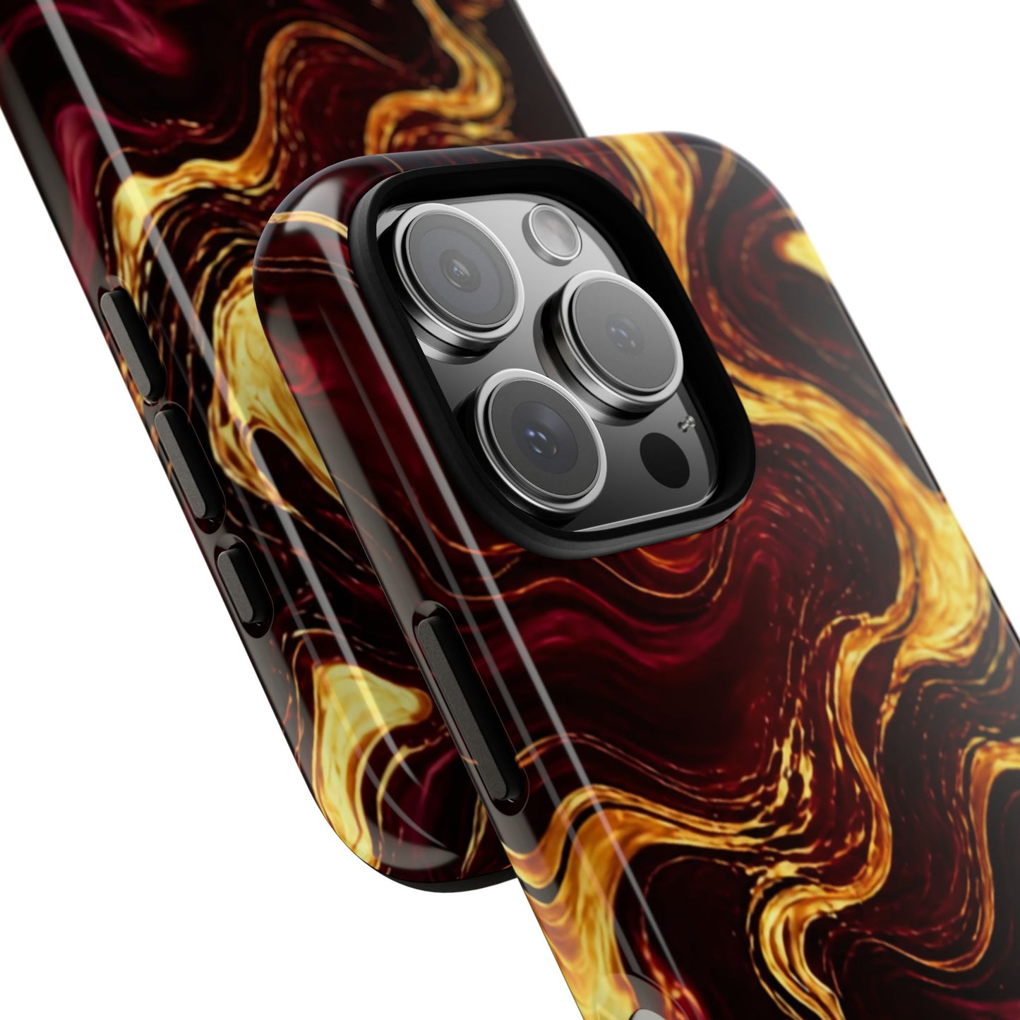 Molten Gold and Maroon Waves: Elegant Phone Case for iPhone, Samsung Galaxy and Google Pixel devices