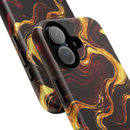Molten Gold and Maroon Waves: Elegant Phone Case for iPhone, Samsung Galaxy and Google Pixel devices