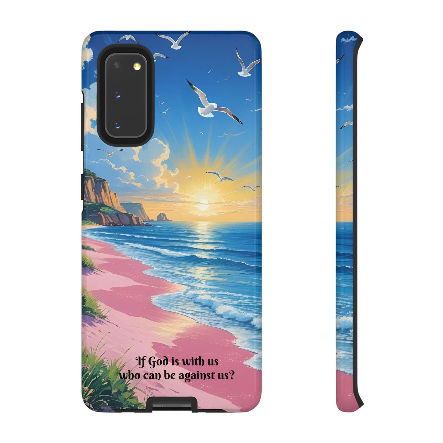 "If God is with us, who can be against us?": Inspiring phone case for iPhone, Samsung Galaxy and Google Pixel devices
