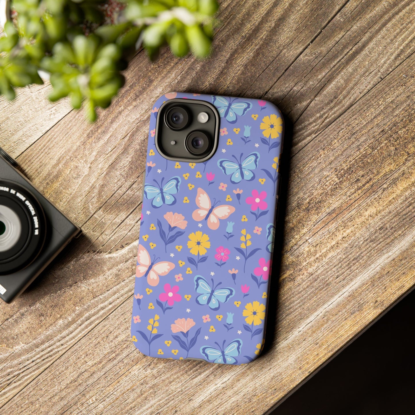 Lavender Butterflies: Tough Cases for iPhone, Samsung Galaxy and Google Pixel