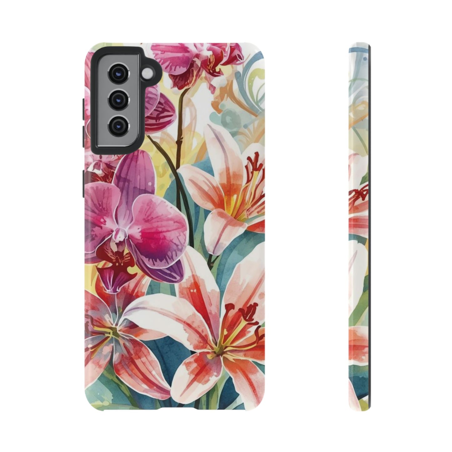 Hibiscus & Orchid Bloom Case: Floral Beauty for Your Samsung Galaxy S Series