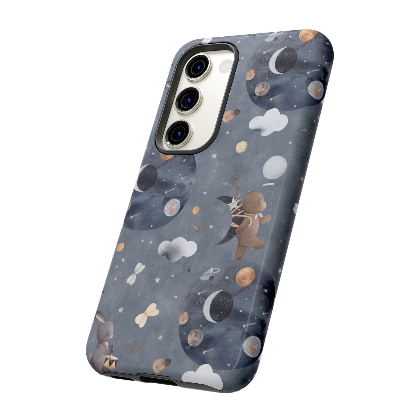 Moon, Bear and Bunny: Cute phone case for iPhone, Samsung Galaxy and Google Pixel devices