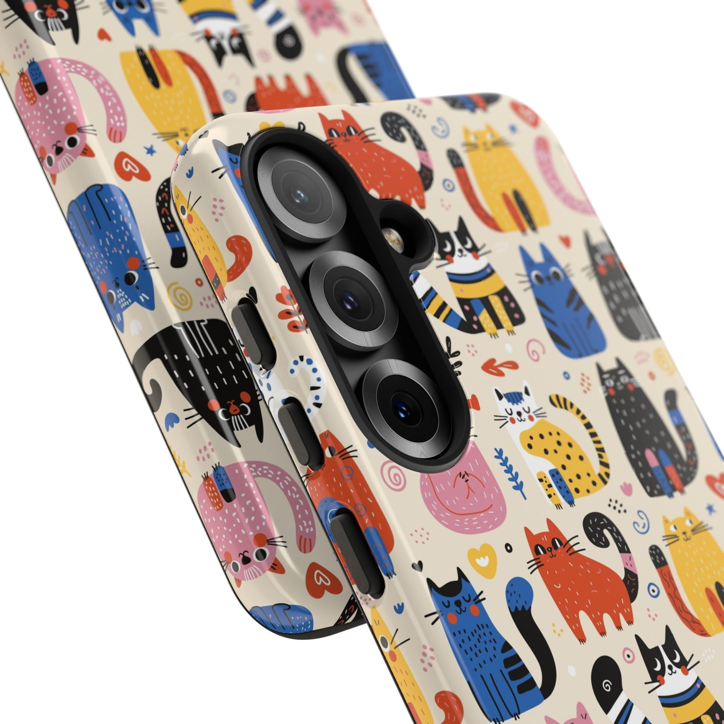 Cat Doodles Phone Case: Playful Cat-Inspired Tough Case for iPhone, Samsung Galaxy and Google Pixel devices