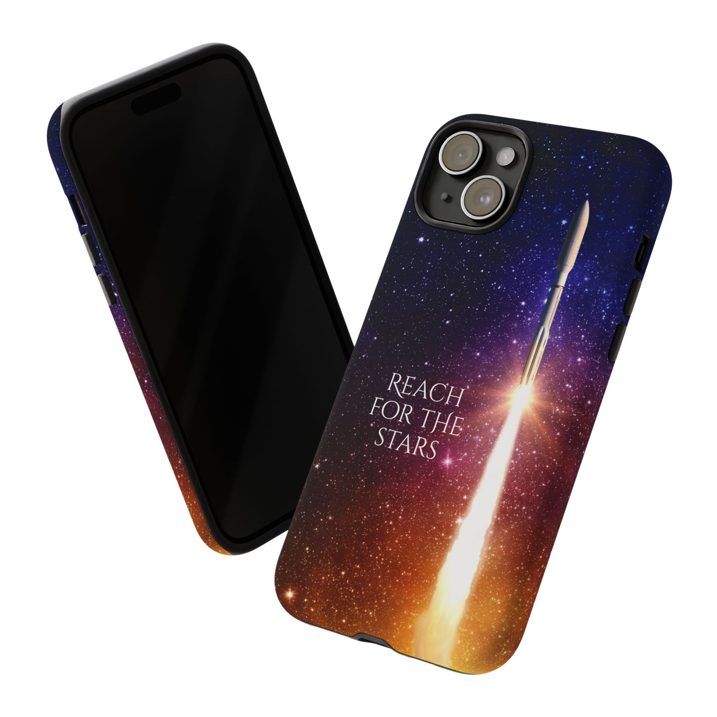 Reach for the Stars: Rocket-illustrated phone case for iPhone, Samsung Galaxy and Pixel devices