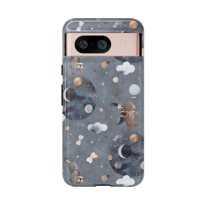 Moon, Bear and Bunny: Cute phone case for iPhone, Samsung Galaxy and Google Pixel devices