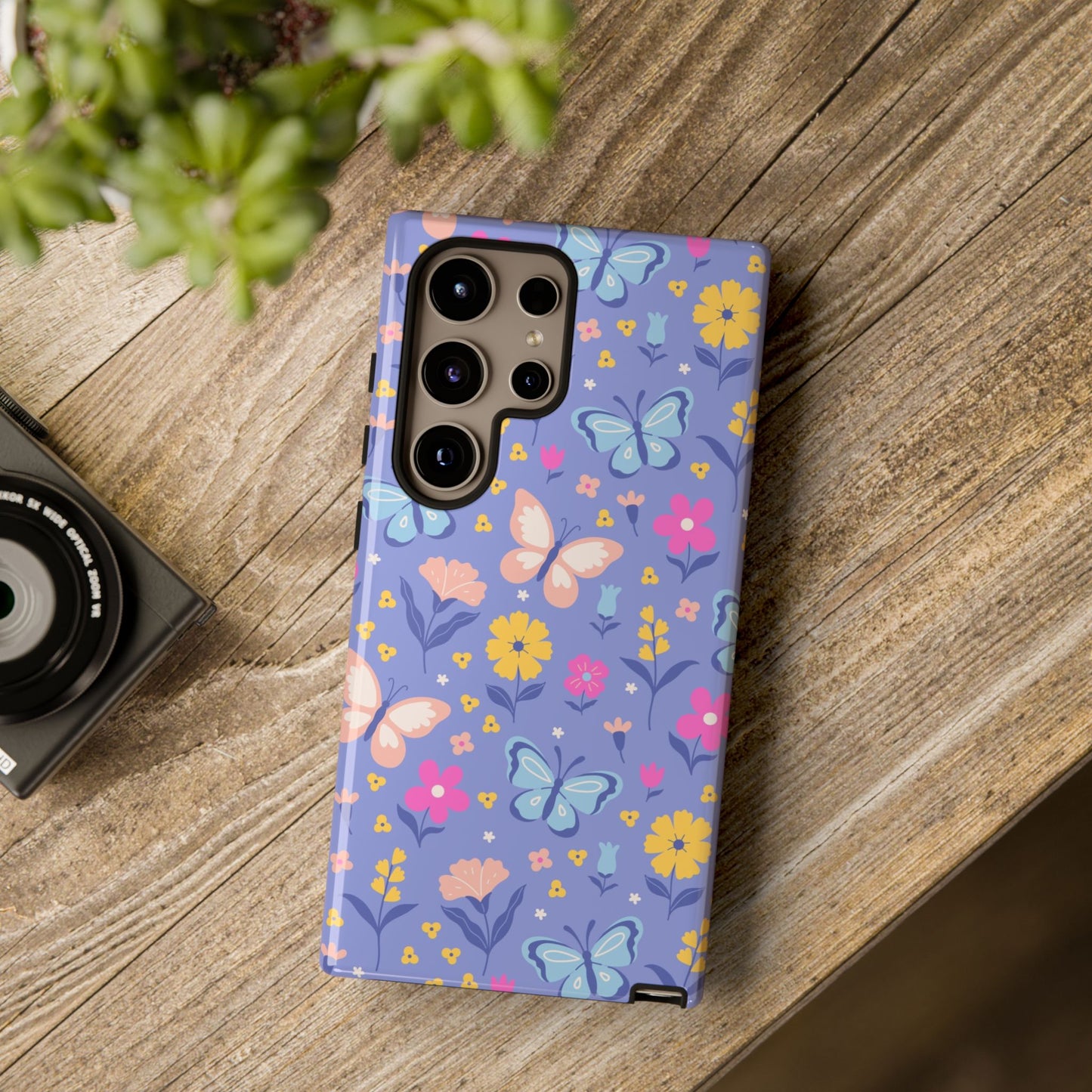 Lavender Butterflies: Tough Cases for iPhone, Samsung Galaxy and Google Pixel