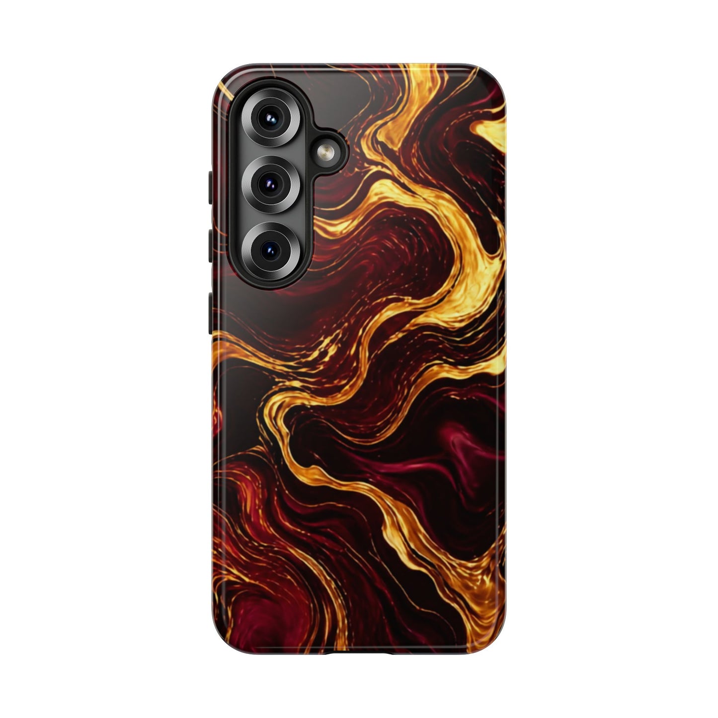Molten Gold and Maroon Waves: Elegant Phone Case for iPhone, Samsung Galaxy and Google Pixel devices