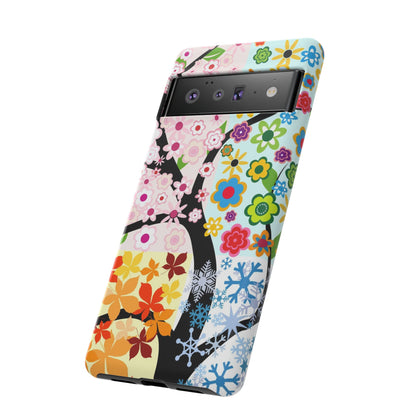 Four Seasons: Fall, Winter, Spring and Summer inspired phone case for iPhone, Samsung Galaxy and Google Pixel devices