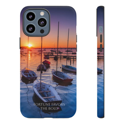 Fortune Favors the Bold: Sunset Sail Phone Case for iPhone, Samsung Galaxy and Google Pixel devices