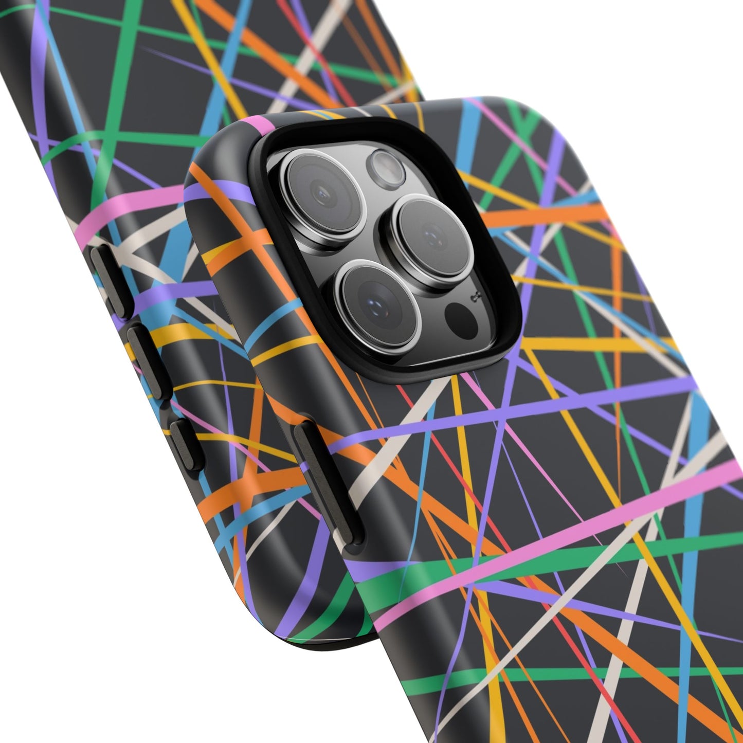 Spectrum Grid: Abstract, Intersecting Line Patterns Phone Case for iPhone, Samsung and Google Pixel devices