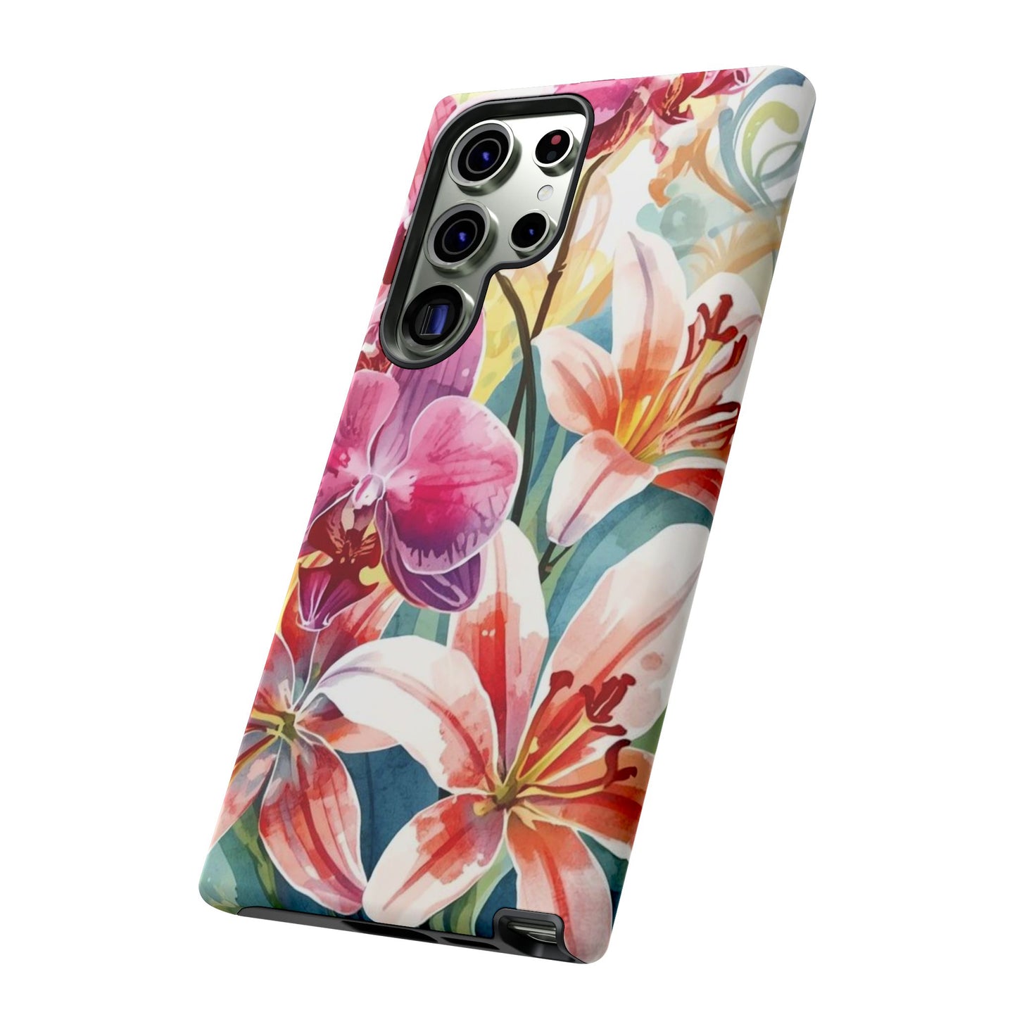 Hibiscus & Orchid Bloom Case: Floral Beauty for Your Samsung Galaxy S Series